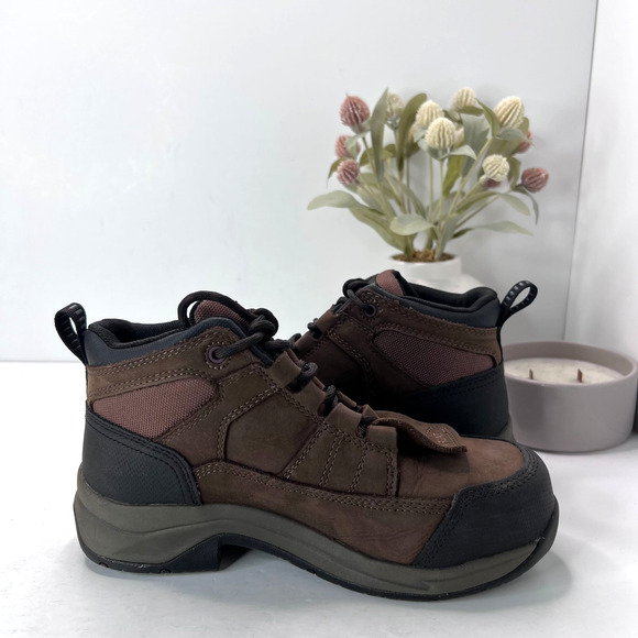 Ariat Telluride Work H2O Waterproof Composite Toe Brown Leather Boots Women 7B - Picture 7 of 9